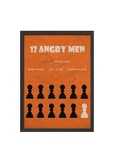 12 Angry Men Siyah Ahşap Çerçeveli Poster, Film Duvar Tablosu