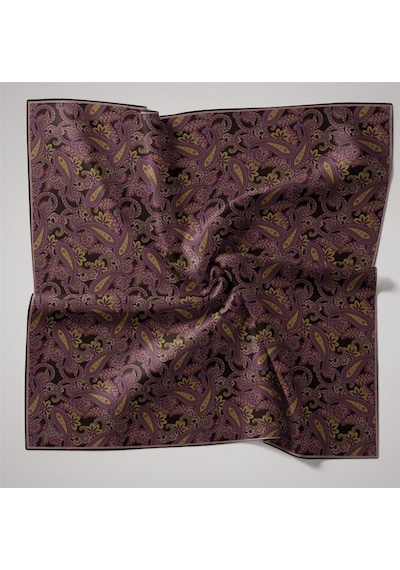 Silk Home Twill İpek Eşarp 11455-16 Siyah, Gümüş, Funda Pembe, Sarı