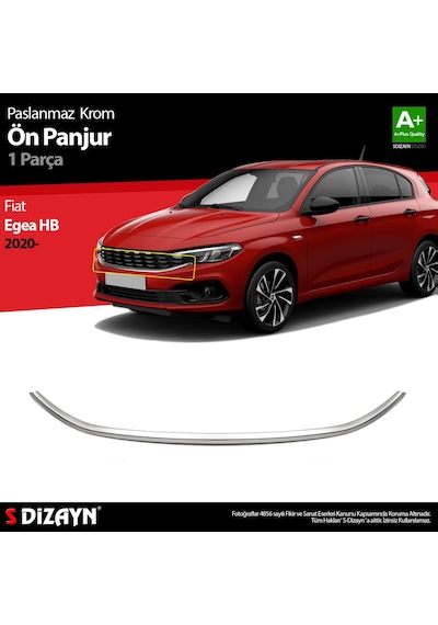 S-Dizayn  Fiat Egea Hb Krom Ön Panjur Çıtası 2020 Üzeri