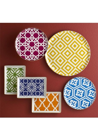 Porland Morocco Desen4 Sarı Çukur Tabak  19cm