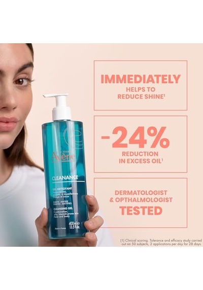 Eau Thermale Cleanance Yağlı Ve Akneye Eğilimli Ciltler Için Matlaştırıcı Temizleme Jeli 400 Ml 240019