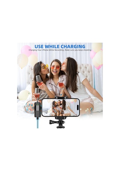 2 Li Kablosuz Yaka Mikrofonu İos, Android, Kamera, Usb-c , Video Kaydı, Vloglama, Youtube Uyumlu