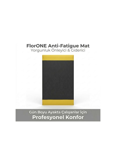 FlorONE Anti-Fatigue Mat Yorgunluk Önleyici İş Yeri Paspası Sarı Şeritli 90 x 150