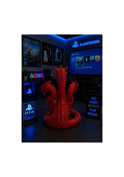 Playstation 4 Üç Başlı Ejder Kol Standı Kırmızı