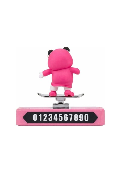 Araç İçi Numaratör Pembe Panda Figürlü Park Telefon Numarası Gizlenebilir