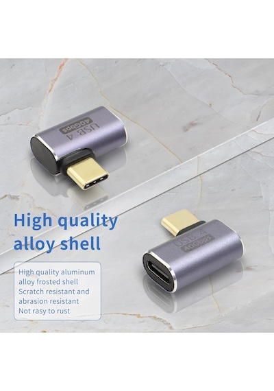 Cr47 Usb4 Type-c Dişi - Erkek Dönüştürücü Adaptör 40 Gbps Veri Transferi, 100w Pd Hızlı Şarj & 8k Görüntü Aktarımı Destekli Mini Dönüştürücü