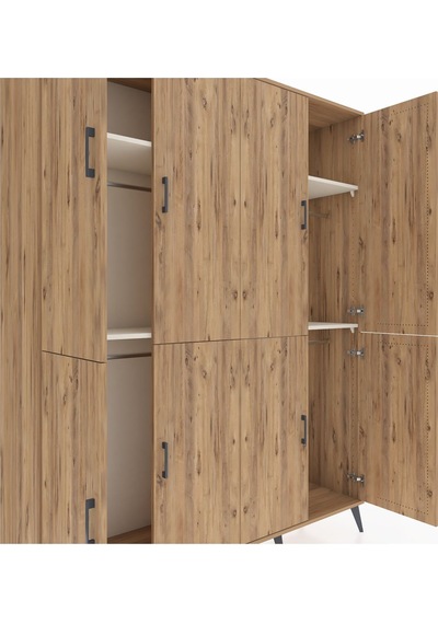 Hyperion Gardrop 4 Raflı 8 Kapaklı 4 Askılı 176x44x221 Çam-çam/aytaşı Beyaz Hyperion Gardrop 4 Raflı 8 Kapaklı 4 Askılı 176x44x221 Çam-çam/aytaşı Beyaz
