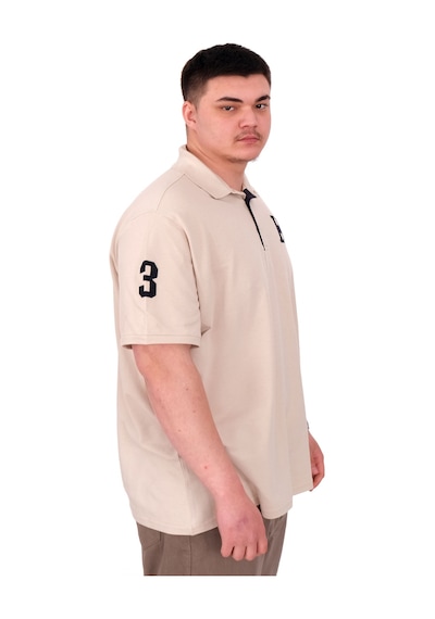 Mode Xl Büyük Beden Erkek T-shirt Polo Yaka H Brouded U25312 Bej Bej