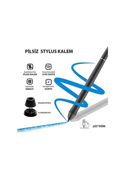 Ve Vk1200 Grafik Tabletler Için 8192l Pilsiz -p05