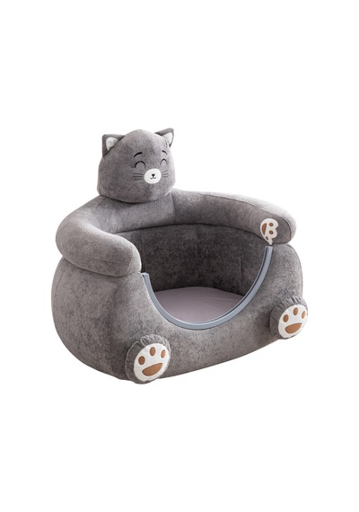 Beşik, Kedi Peluş Kumaşlı Hayvan Figürlü Beşik Renkli
