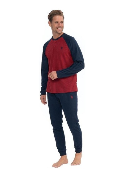 U.s. Polo Assn. Erkek Yakası Düğmeli Parçalı Pijama Takımı 001