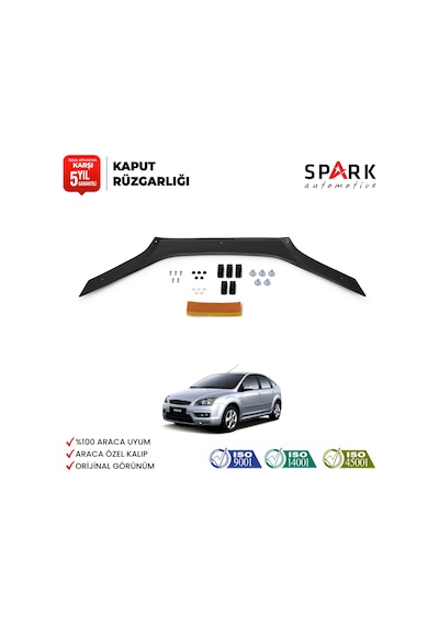 Ford Focus 2005-2008 Yıl Aralığı Uyumlu Kaput Rüzgarlığı 3mm