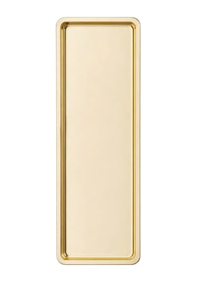 2 Adet Gold Dar Dikdörtgen Metal Sunum Tepsisi 33x13 Cm Düz Çay Kahve Tatlı Servis Tepsisi Seti Altın