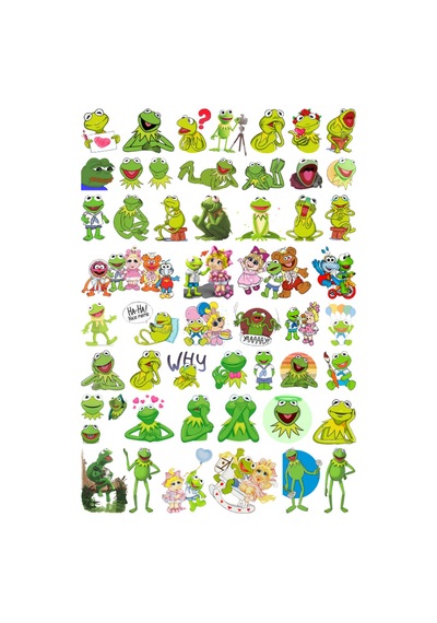 52 Adet Sevimli Kurbağa Sticker Seti - Etiket Seti Scrapbook Bullet Journal Yeşil