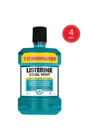 Listerine Cool Mint Ağız Bakım Suyu 4 x 1 L
