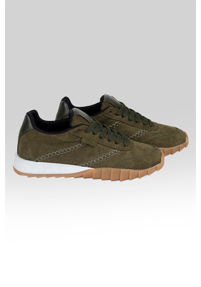 Tw Tonny White New York-048 Deri Spor Yürüyüş Günlük Sneaker Ayakkabı Haki