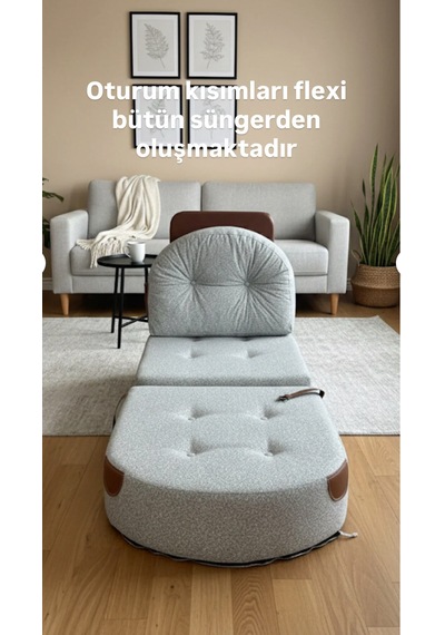 Viscolog Comfort Yeni Nesil Bohem Tekli Koltuk,legom Yataklı Katlanır Berjer,yer Yatağı, Modüler,65x75 85cm Düz Gri