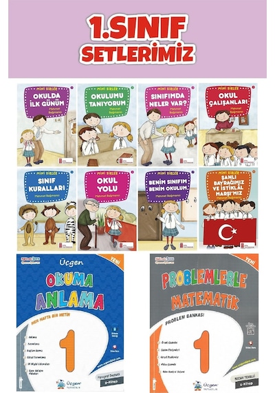 Üçgen 1.sınıf 2.dönem Problemlerle Matematik-okuma Anlama-8 Li Hikaye Seti
