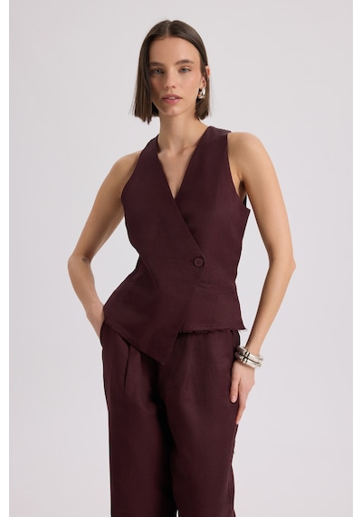 Mai Collection Mai Studios Co. Nagmetah Sırt Pencereli Bordo Yelek Pantolon Takım Bordo