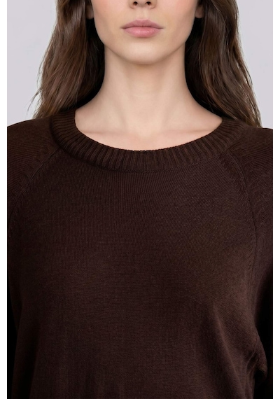 Defacto Regular Fıt Bisiklet Yaka Triko Tunik C4474ax26aubn267 Kahve-bn267