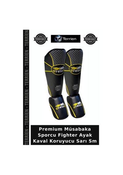 Premium Müsabaka Sporcu Fighter Ayak Kaval Koruyucu Sarı Sm