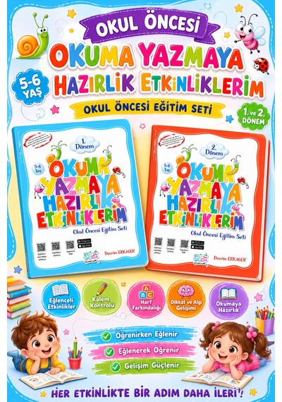 Okul Öncesi Okuma Yazmaya Hazırlık Etkinliklerim Seti 2 Kitap