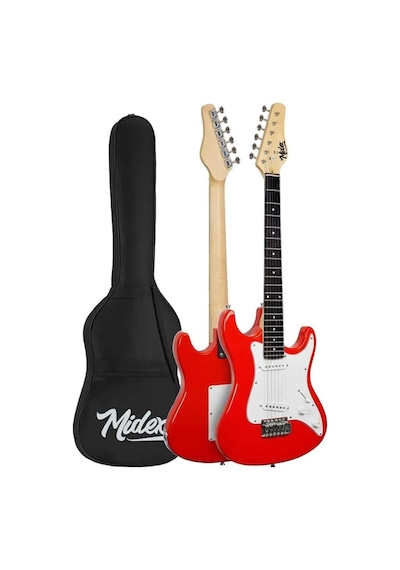 Midex Ceg-36rd 8-12 Yaş Çocuklar İçin Amfili Full 3/4 36 İnç Elektro Gitar Seti Kırmızı