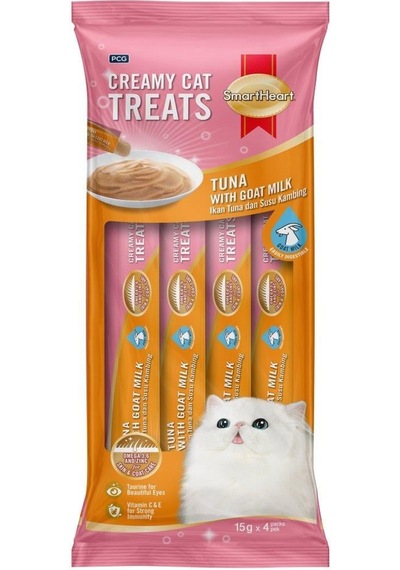 Smartheart Ton Balıklı Ve Keçi Sütlü Krema Kedi Ödül Maması 15gr 4'lü