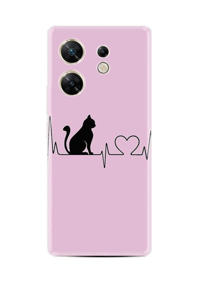 Infınıx Zero 30 4g Kılıf Desenli Silikon Pink Cat Heart 1303
