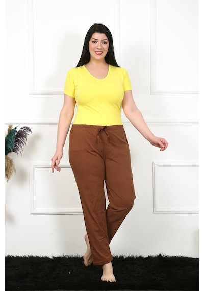 Akbeniz Kadın Pamuklu Büyük Beden Alt Pijama 27476-kahve Kahverengi Akbeniz Kadın Pamuklu Büyük Beden Alt Pijama 27476-kahve Kahverengi