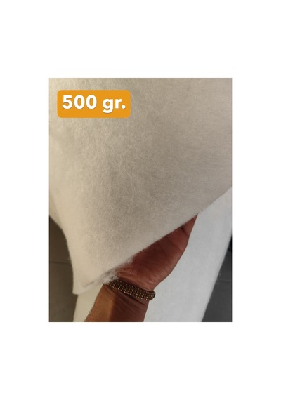 Vatka Elyaf 500gr./m² En:100cm/boy:200cm - Sarma Elyaf - Yorgan Elyafı - Mont Elyafı - Beyaz 500gr./m²