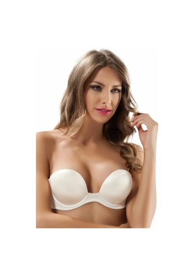 Straplez Silikonlu Sihirli Sütyen Kadın 7036 Cappuccino
