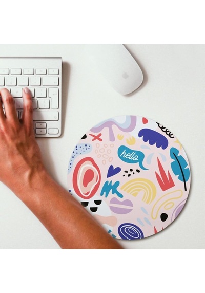 sepeti Minimal Renkli Tasarımlı Yuvarlak Mousepad - Mouse Pad - Fare Altlığı Sku: Mır8690010128881