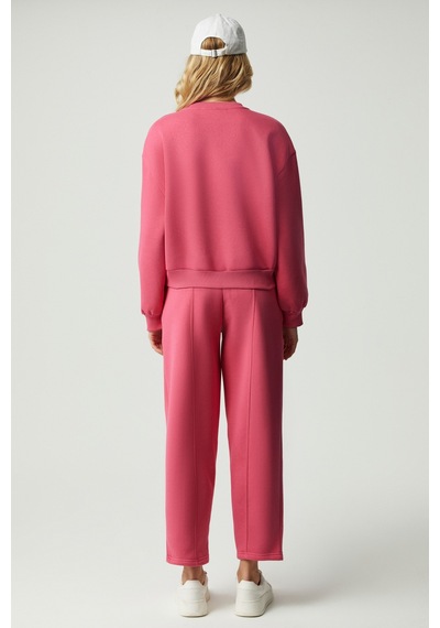 Ethıquet Morgans Kadın Geniş Paça Oversize Pembe Eşofman Altı