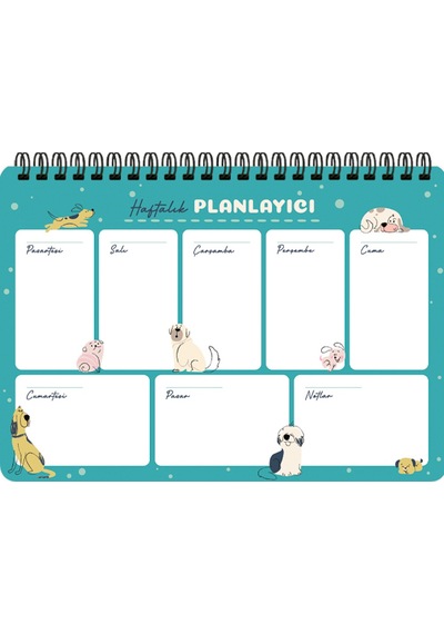 Keskin Color Spiralli Planner Sevimli Köpekler 17x24