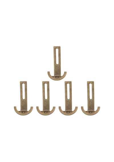 Palmiye Lüks Portmanto Askı, Metal, Vestiyer Askı, 158 Gr, Dolap Askılık, Duvar Askılığı, Antik Sarı Vidalı 5 Adet