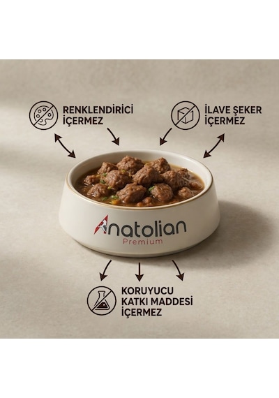 Anatolian Premium Kuzulu Parça Etli Yetişkin Kedi Konservesi 400 gr x 12 Adet