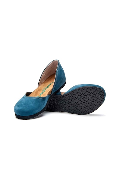 Comfortfusse Este - Kadın Ortopedik Hakiki Deri Babet Ayakkabı Lacivert Nubuk Deri