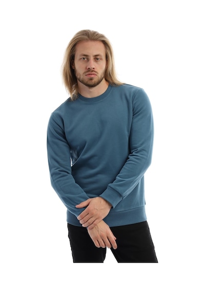 Polostate Erkek Bisiklet Yaka 3 İplik Sweat Mavi
