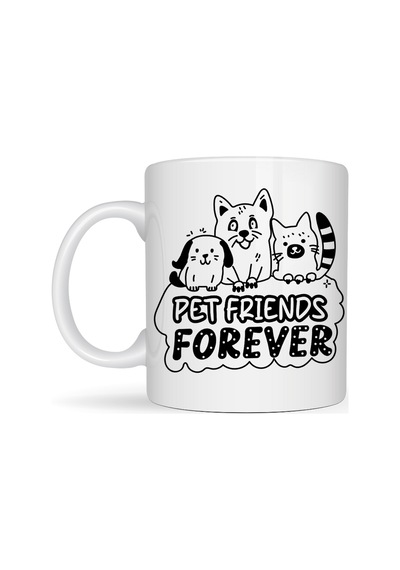 Northcity Pet Friends Forever Porselen Kupa Model 69 Kedi & Köpek Figürlü Sevimli Tasarım, Hayvan Severlere Özel Kahve Ve Çay Kupası Diğer