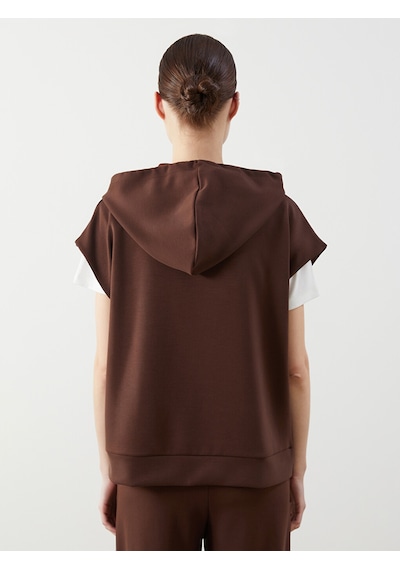 Lcw Modest Kahverengi Kanguru Cepli Kadın Hoodie