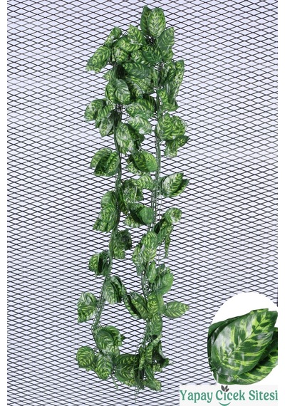 Yapay Çiçek Sitesi Yapay Alacalı Pothos İp Sarmaşığı 230 Cm - 12 Adet Yeşil