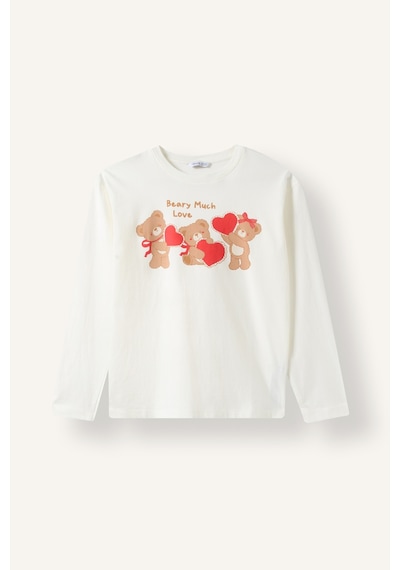 Defacto Baskılı Ve Pötikare Desenli 2li Pijama Takımı Kız Çocuk I1008a826wner105 Ekru-er105