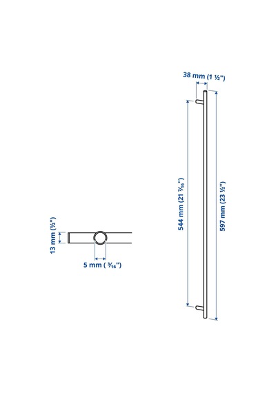 Ikea Kallrör 2'li Mobilya Kulpu 597 Mm Krom