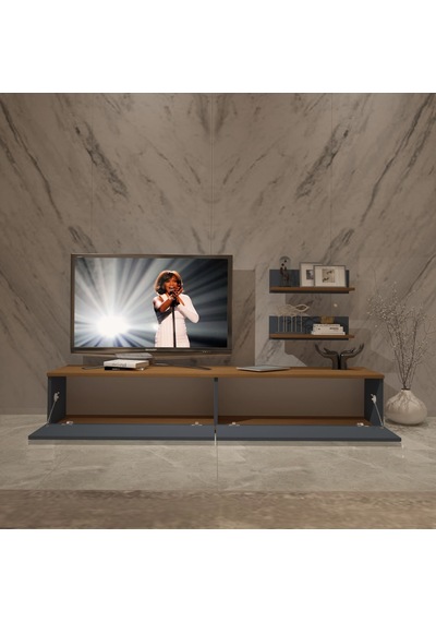 Decoraktiv Eko 4 Mdf Std Tv Ünitesi Tv Sehpası Ceviz - Antrasit