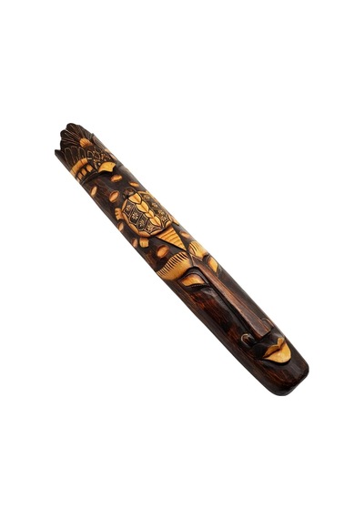Dekoratif Ahşap Totem Aborjin Tiki Mask 100cm El Yapımı