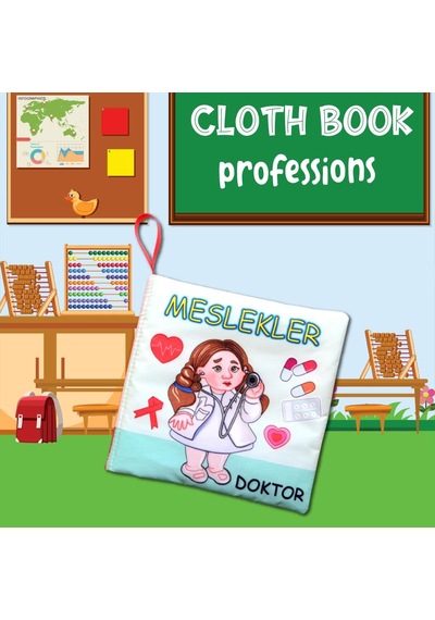 Tox Meslekler Sessiz Kumaş Kitap T112 - Bez Kitap , Eğitici Oyuncak , Yumuşak Ve Hışırtılı