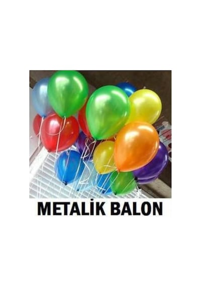 100 Adet Metalik Karışık Balon Sedefli
