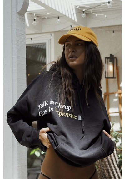 Madmext Siyah Baskılı Oversize Kapüşonlu Sweatshirt Mg1573