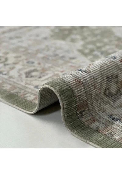 Mariesse Home Antik Serisi Vintage Modern Dokuma Salon Oturma Odası Halısı 402-yeşil
